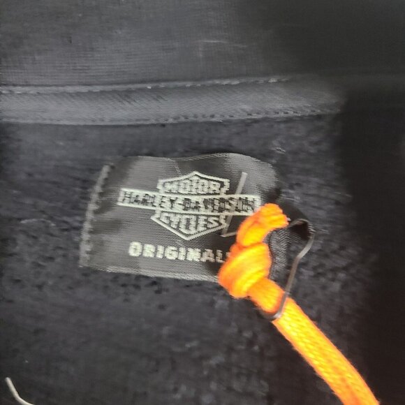 Harley Davidson Black Pullover with half zipper Size Medium Jacket Embroidered - Picture 5 of 8